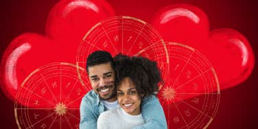 man and woman in love