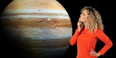 woman confused looking at jupiter