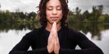 woman praying meditation