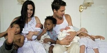 Brad Pitt and Angelina Jolie with kids