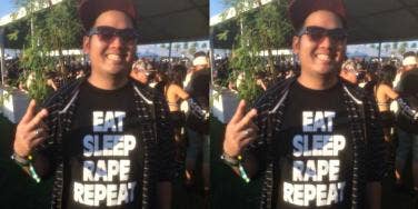 Guy wearing controversial shirt Guy wearing controversial shirt