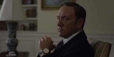 Kevin Spacey, who may be gay and is outed in Andy Cohen's new book, as Frank Underwood 'House Of Cards'