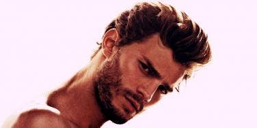 Shirtless Jamie Dornan, who stars as Christian Grey in the "Fifty Shades Of Grey" movie adaptation