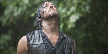 Norman Reedus as Daryl Dixon on AMC 'The Walking Dead' Season 5 in the rain Norman Reedus as Daryl Dixon on AMC 'The Walking Dead' Season 5 in the rain