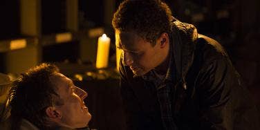 Eric and Aaron are the first openly gay couple on AMC's The Walking Dead. Eric and Aaron are the first openly gay couple on AMC's The Walking Dead.