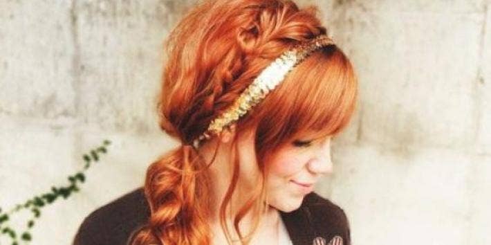 Girl with gold headband