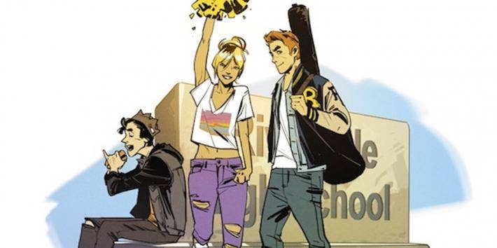 Archie Comics are sexy now for some reason, as seen here in this snap of Archie, Betty and Veronica.