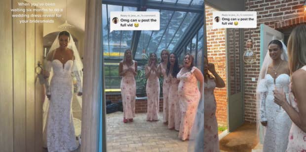 Bride Shares Video Of Her Mom ‘Ruining’ Her Wedding Dress Reveal