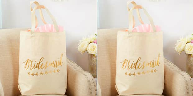 6 WEDDING TOTE Bag personalized THE PERFECT BRIDESMAID BRIDAL GIFT ADORABLE!! 