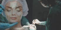 Woman getting plastic surgery 