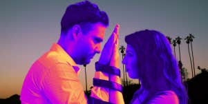 Deep eye stare between couple