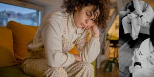 Woman sitting alone after therapy with boyfriend