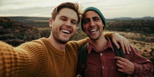 two men taking a selfie