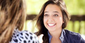 2 women talking