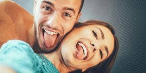 couple making silly faces