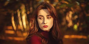 woman looking to the side