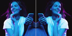 woman using her phone