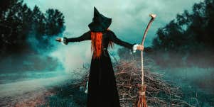 witch with her back turned