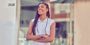 woman smiling