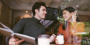 flirting couple at dinner