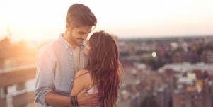 woman and man hugging
