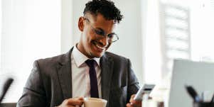 productive man working at desk