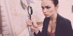 woman looking for somethhing