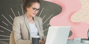 Woman working on laptop
