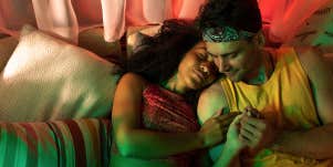 couple laying in bed