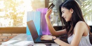 woman shopping online