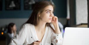 woman looking for job