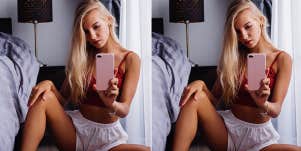 woman taking mirror selfie