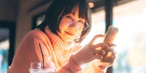 woman texting