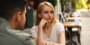bored woman on date