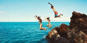 friends cliff jumping