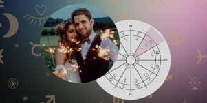 astrology houses and bride and groom wedding photo