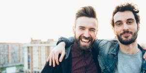 men helping one another support