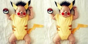 photo of baby dressed as pikachu