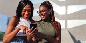 two Black women talking