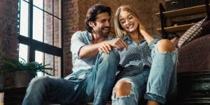 flirting man and woman