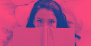 woman reading a book