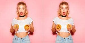 woman with donuts as areola