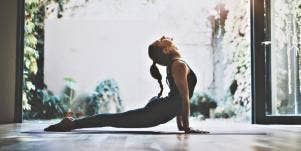 woman doing stretches before bed