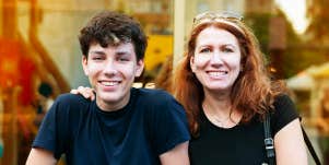 mom and older teen son 
