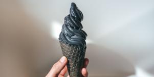 black ice cream cone