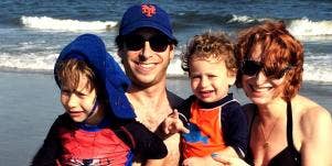 photo of author with family on beach