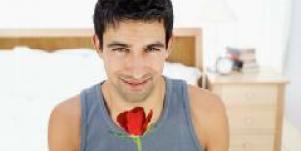 man with rose