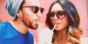 couple drinking a shake