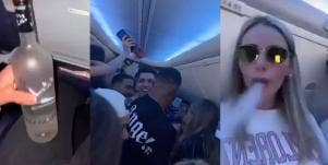 Canadian influencers vaping on plane