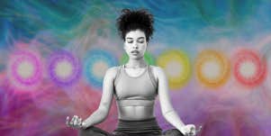 woman doing chakra meditation
